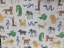 Pottery Barn Kids Silly Safari Organic Twin Flat Sheet Pillowcase