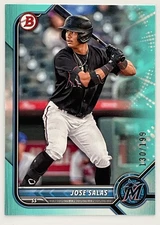 2022 Bowman Draft Jose Salas Aqua /199 #BD-175 Miami Marlins