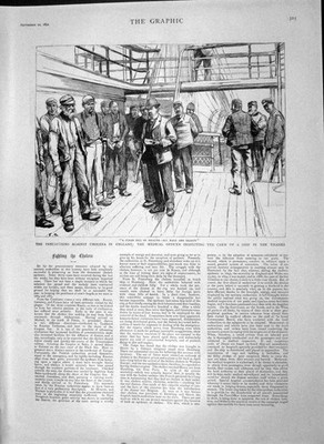 Old Antique Print 1892 Cholera Ship Thames Russia Nijni-Novgorod Bodies 19th