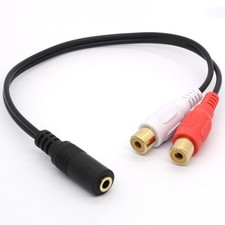 BSHTU 3.5mm Female to Dual RCA Phono Stereo Splitter Cable 3.5 20 cm, Gold