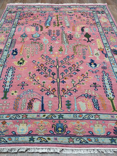 TURKISH OUSHAK RUG.MODERN MULTICOLORED AREA R...