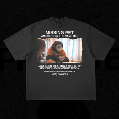 Primate Missing Poster Movie T Shirt Graphic Tee Unisex S-5XL