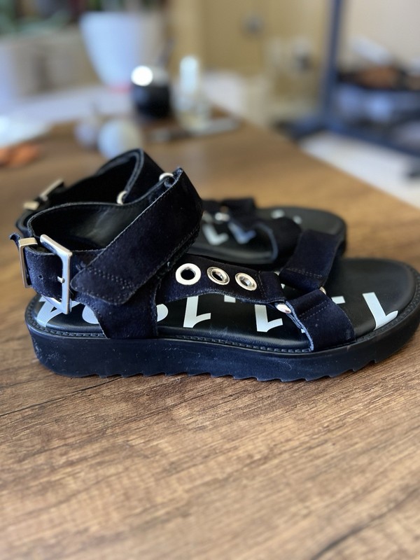 AllSaints Rhianne Suede & Leather Sandals Women’s Size 39