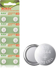 AG13 1.5V Alkaline Button Cell Batteries 10-Pack - LR44 Equivalent for Watches