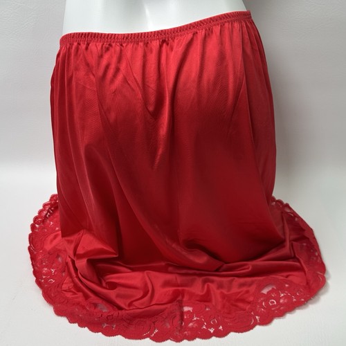 Vintage Vanity Fair Half Slip Antron III Nylon 25” Length Lace Trim Sz Large - Picture 2 of 10