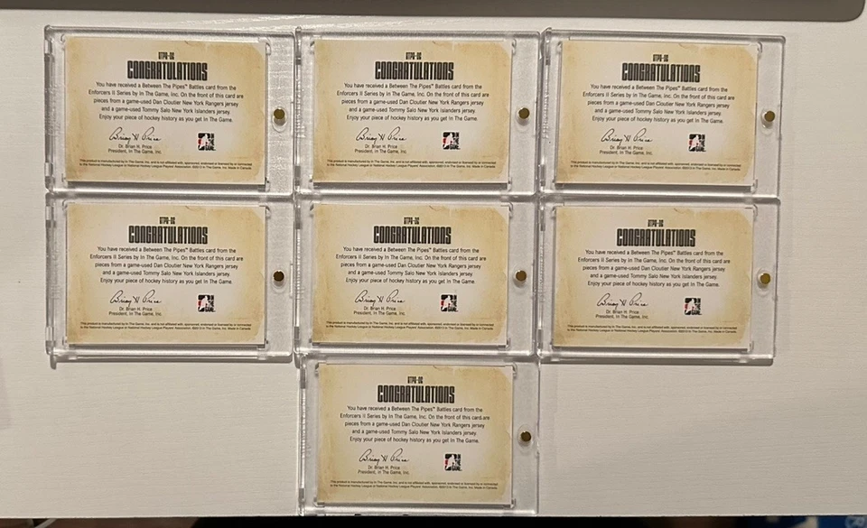 7 Salo/Cloutier 2013-14 ITG Enforcers Between the Pipes Battles Jersey Cards - Image 2 of 2