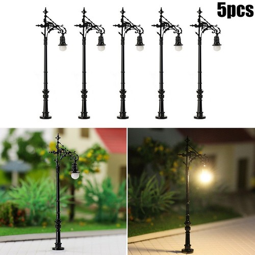 5 Pi��ces Maquette Chemin de Fer N Gauge Lampe 1:160 Lampadaire LED 65mm Lumi��r - Photo 4/12