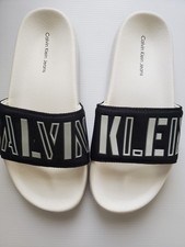 Calvin Klein Jeans Pool Slides Black White