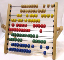 Ikea Wood Beads Abacus Children's Educational Math Counting 10 Row Learning Toy