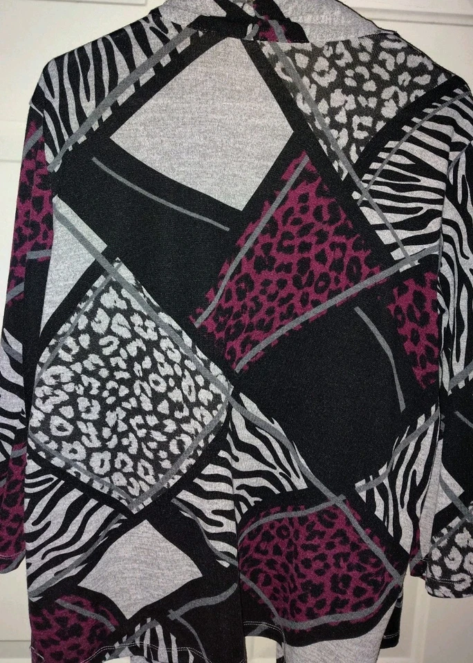 Suéter Adjunto Alfred Dunner Imitación 2 Piezas Patrón Multicolor 1X Animal Foto 4 de 4