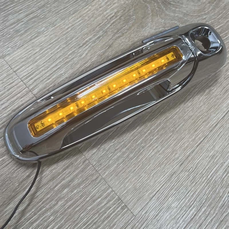 LED/AMBER Chrome 4 Door Handles w/2 Keyholes for 2002-2008 Dodge Ram Crew Cab - Изображение 2 из 4