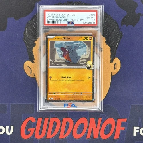 💎PSA 10 GEM MINT 2025 Pokemon Destined Rivals CYNTHIA'S GIBLE #102 Promo