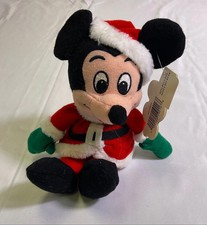 The Disney Store Mini Bean Bag Santa Mickey Mouse 8" Plush Toy New Christmas