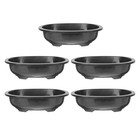 5pcs Oval Planter Pots with Drainage Holes Plastic Flowerpots for Indoor and