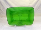 Vintage Anchor Hocking Charm 11" Green Glass Rectangular Serving Platter MCM