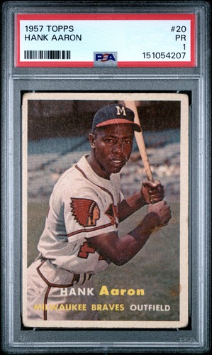 1957 Topps 20 Hank Aaron PSA 1 151054207