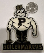 PU Purdue Boilermakers Vintage Style Embroidered Iron On Patch 3.5 "x 3"