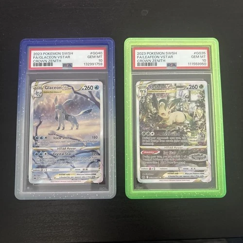Pokemon TCG: Leafeon Vstar GG35 Glaceon Vstar GG40 Psa 10 ENG SET