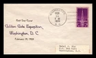 US COVER GOLDEN GATE EXPOSITION FDC SCOTT 852 THERMOGRAPHED CACHET