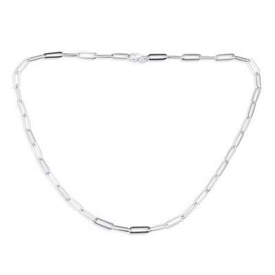Solid Strong Yellow 14K Gold Over .925 Sterling Silver Modern Paperclip Link