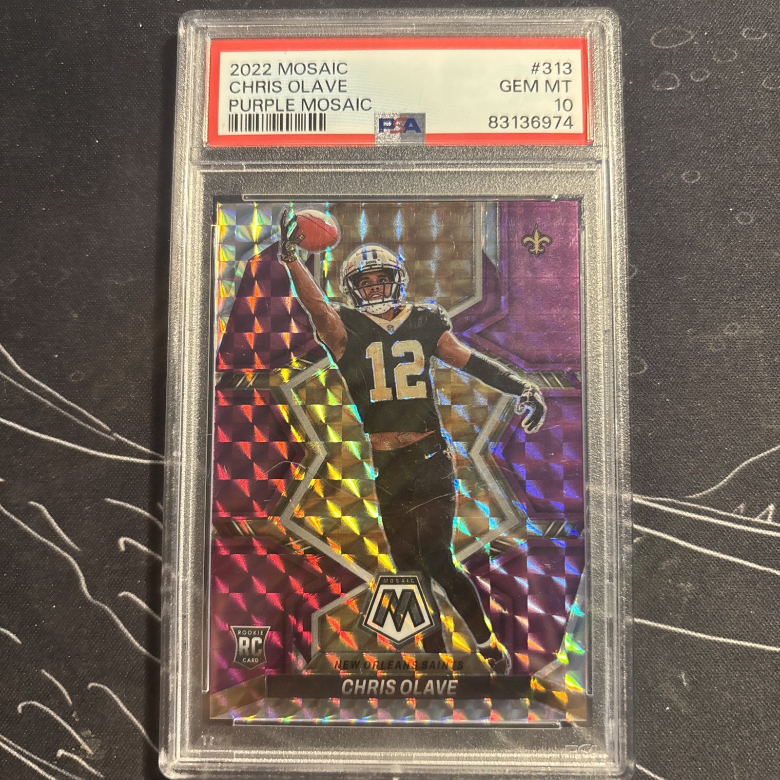 Chris Olave Panini Mosaic #313 Purple Mosaic