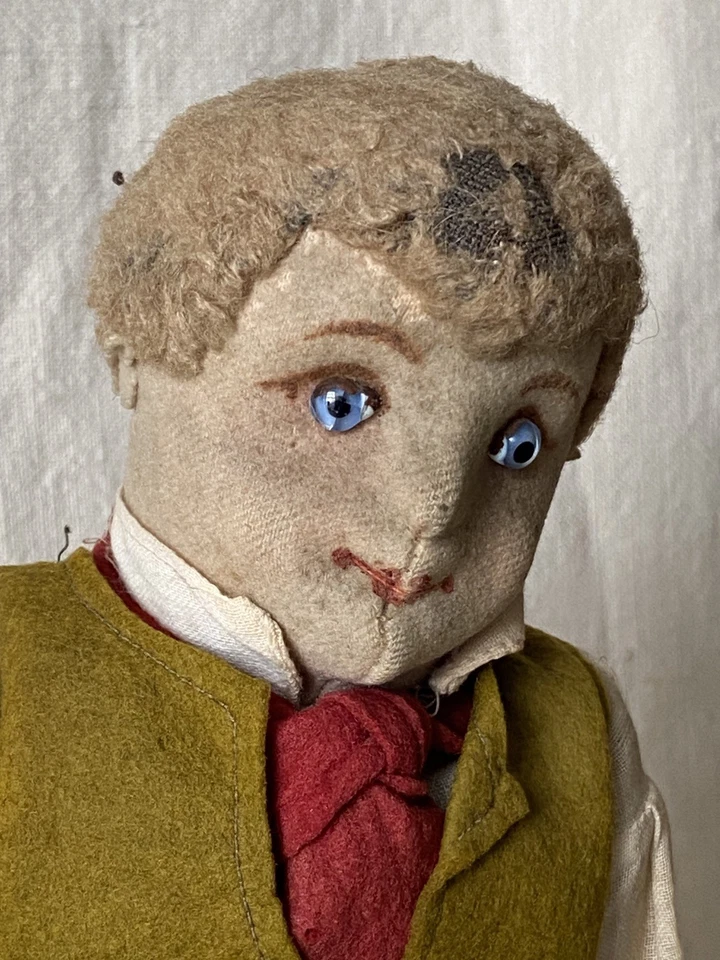 Antique Harwin felt boy doll in original clothing - 34cm/13.5in - teddy/bear - Image 4 of 4