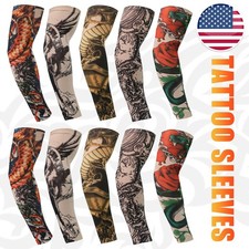 2/10PCS Tattoo Cooling Arm Sleeves Cover Basketball Golf Sport UV Sun Protection