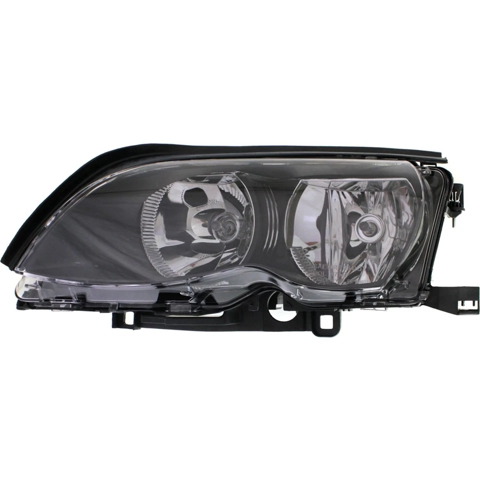 Left & Right Side Headlight For BMW 325i 2002-2005 Halogen w/ Bulbs Black Bezel - Image 2 of 4