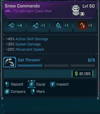 Borderlands 4 🎉 Snow Commando ✨ [ASkillDMG/SplashDMG/MoveSpeed]