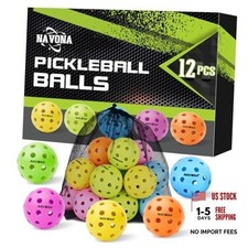 12 Pack Premium Outdoor Pickleball Balls, Meet USAPA Official Standards
