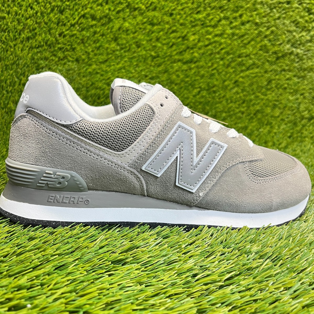 New Balance 574 Mens Size 8 Gray White Athletic Running Walking