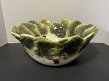 Vtg Better Homes & Garden Lg Ceramic Serving Bowl Embossed Blackberries 11”x4.5”