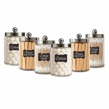 Clinic Glass Sundry Jar Sets - First Aid Organized Supplies Storage Container...