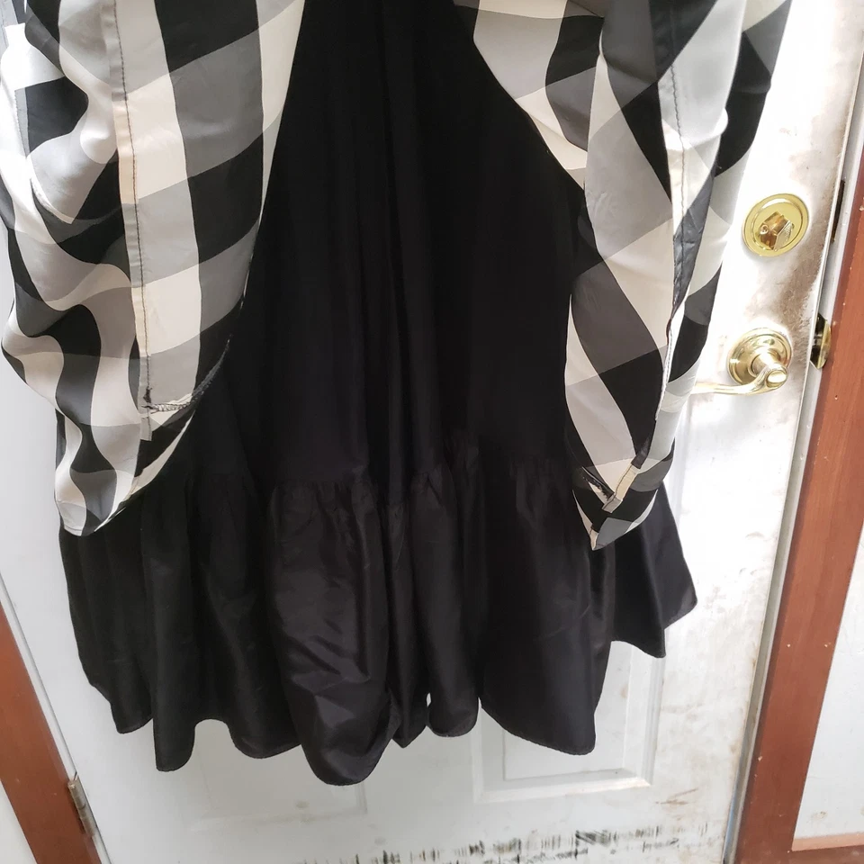 Vestido Vintage Jessica McClintock Gunne Sax Tamanho 9 Preto e Branco Xadrez - Imagem 3 de 4