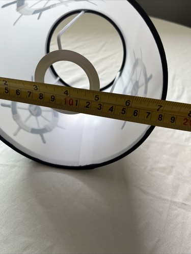 Nautical Wheel Fabric Lamp Shade - Table/Floor Use - Picture 5 of 8
