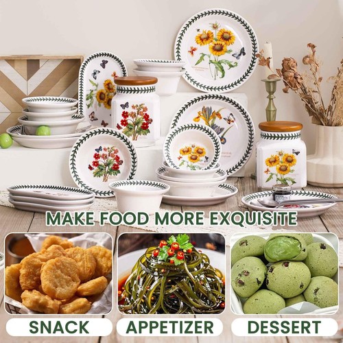 Platos de aperitivo rectangulares de 4 piezas, 8 pulgadas para servir postres, sándwiches,... - Imagen 4 de 7