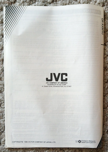 Manuel OEM pour caméscope JVC VHSC GR-AXM1U - Photo 3/3