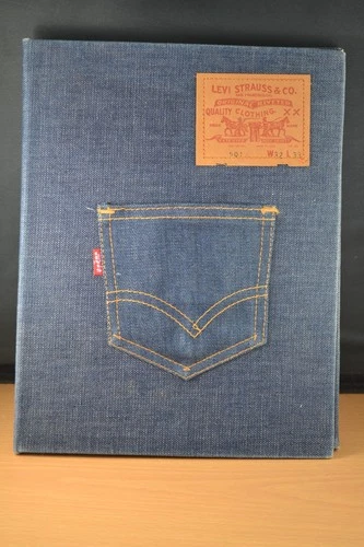 Vintage Levis 501 Denim Blue Jeans Clipboard Binder Folder