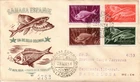 Spanish Sahara 1954 Edifil 116/19 Stamp Day Fauna Fish really circualted (6111)