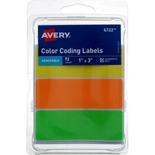 4 Pack Avery Removable Removable Color Coding Labels, 72 Ct