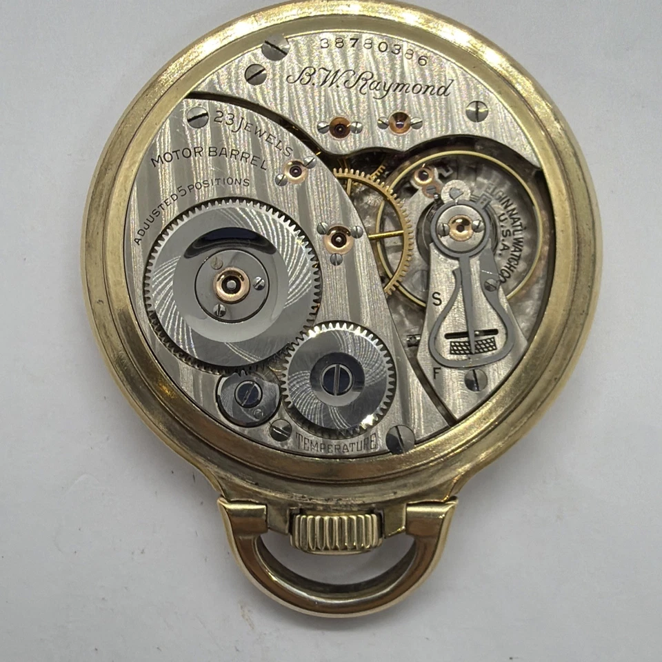 Elgin B.W.Raymond 16 Size 23 jewels Gold Filled Railroad Pocket Watch Runs Good - Image 3 of 4