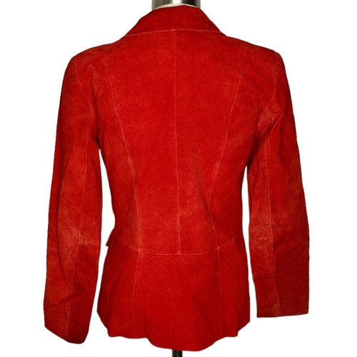 Chaqueta de gamuza de cuero Margaret Godfrey para mujer talla 6 rojo óxido naranja - Imagen 4 de 10