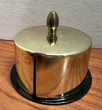 Vintage Brass Postage Stamp Roll Holder - Stamp Dispenser