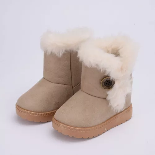 Kids Winter Warm Ankle Snow Boots Boys Girls Pull On Fur Lined Toddlers Shoes - Picture 9 of 20