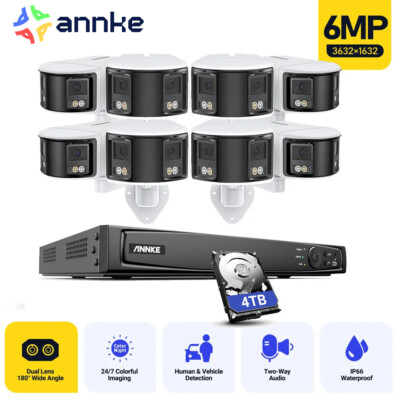 ANNKE 12MP 8CH NVR 6MP POE Security Camera System Color Ngiht Vision 2 Way Audio