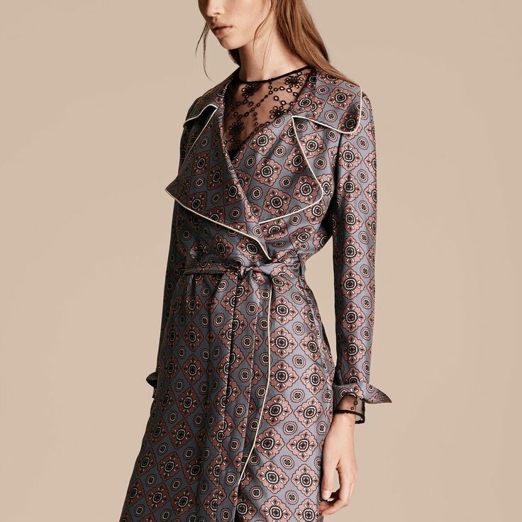 New Burberry Dress 100% Silk Trench Dress Sz.US2 | eBay