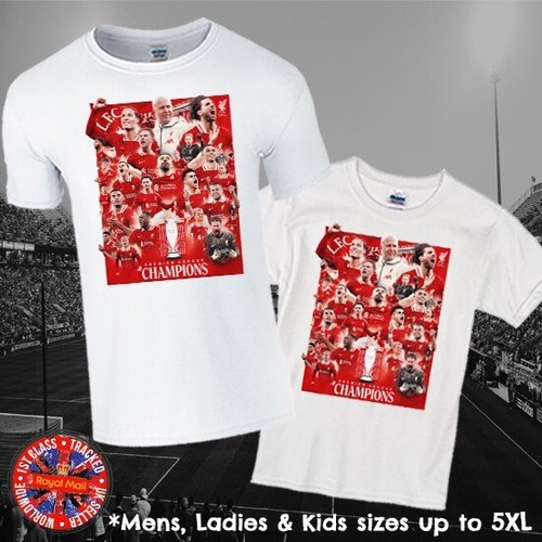 T-shirt Liverpool Champions uomo donna bambino tifosi calcio Salah slot scouse