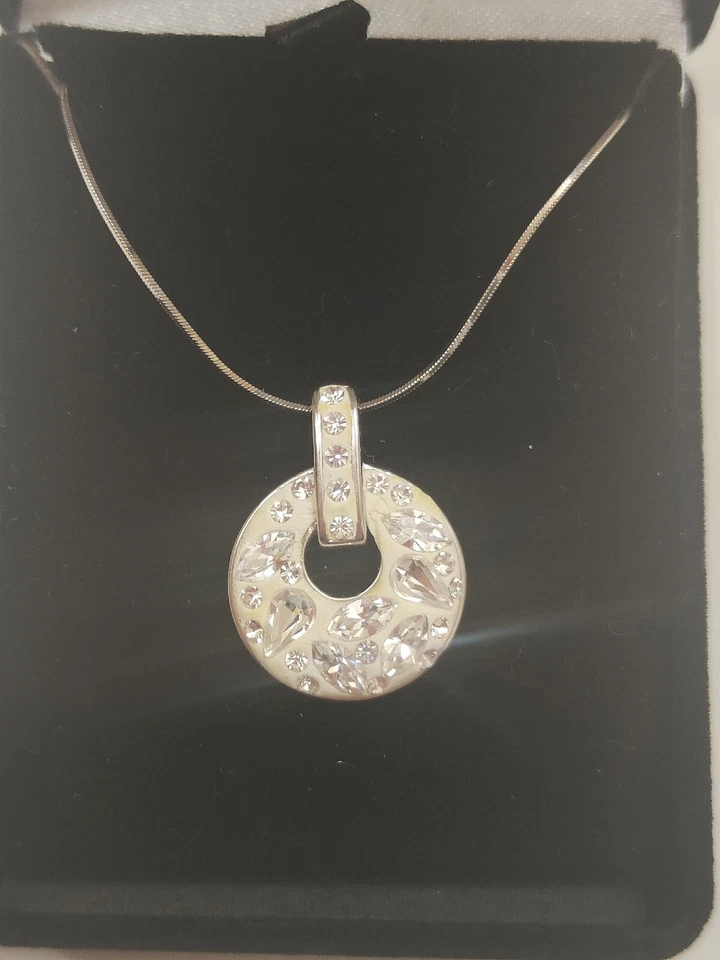 collana argento 925 donna con Ciondolo Zirconi Bianco Silver - Immagine 3 di 4