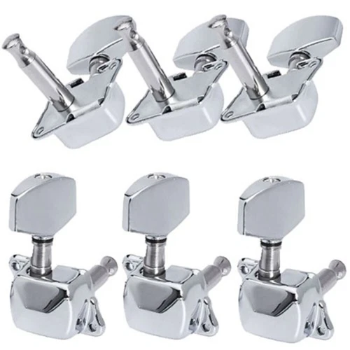 6pcs 3L3R Semiclosed Acoustic Guitar Tuning Pegs Machine Heads (Silver)