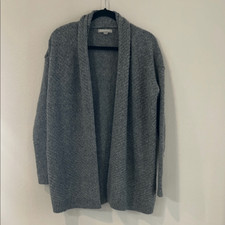 Cozy Gray Wool Open Front Cardigan